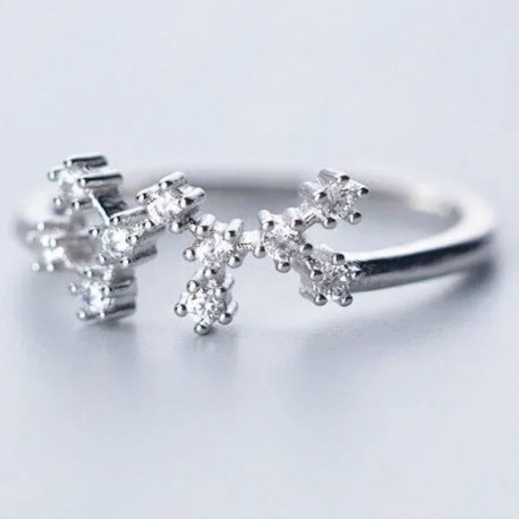 ❤️Zodiac Constellations Sagittarius Silver Size Adjustable Ring For Women, F182